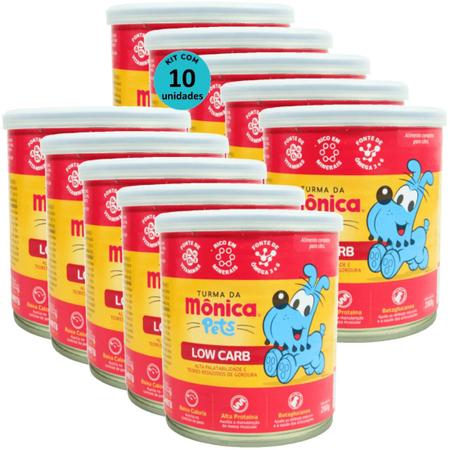 Imagem de Ração Úmida Turma da Mônica Pets Low Carb 280g Para Cães Adultos Kit com 10