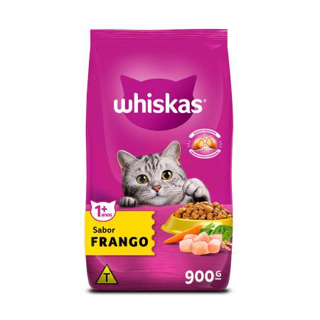 Imagem de Ração Whiskas para Gatos Adultos Sabor Frango - 900g