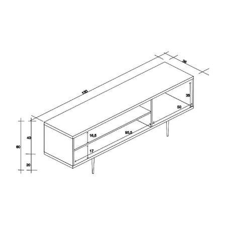 Imagem de Rack 1.5 Multiuso Porte Urbano 60x150 Branco