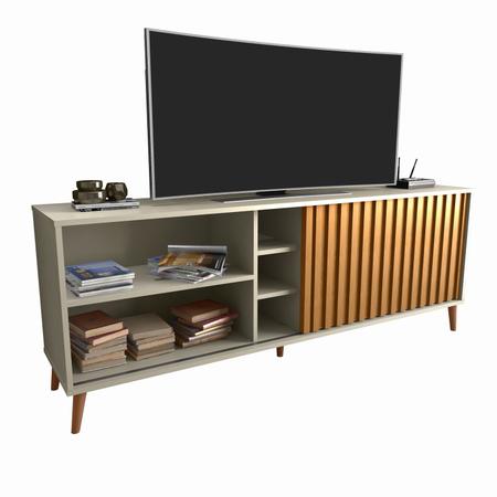 Rack Bacada Sala para TV até 50 Polegadas com Porta Ripada Luara 160x60cm - Mobidick Imagem de Rack Bacada Sala para TV até 50 Polegadas com Porta Ripada Luara 160x60cm