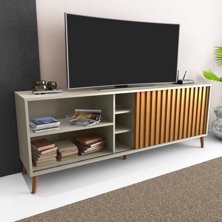 Rack Bacada Sala para TV até 50 Polegadas com Porta Ripada Luara 160x60cm - Mobidick Imagem de Rack Bacada Sala para TV até 50 Polegadas com Porta Ripada Luara 160x60cm
