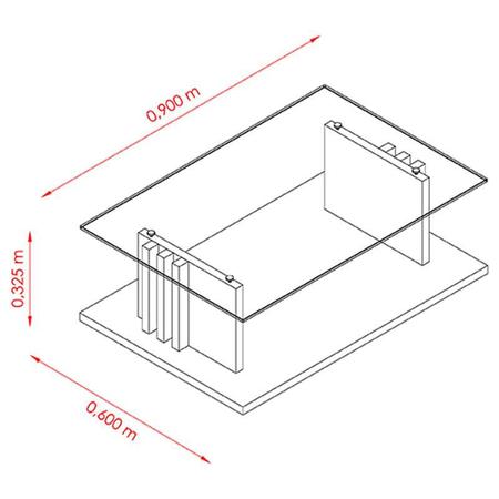 Imagem de Rack Bancada com Mesa de Centro Frizz Cross Calacata Off White  Madetec