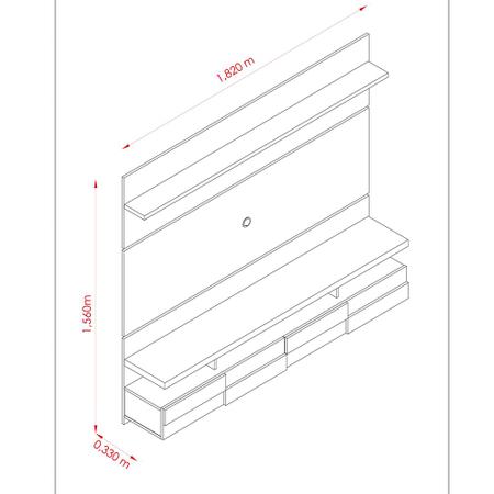 Imagem de Rack com Bancada Suspensa e Painel Flora 1.8 p/ TV 60" Naturale/ Off White - Bela Móveis