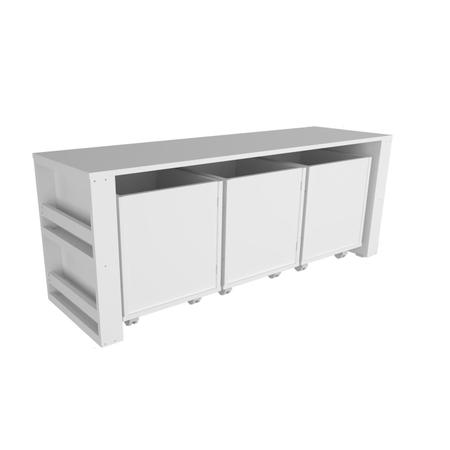 Rack com Baús Porta Carrinhos e Livreiro Caim 100% mdf