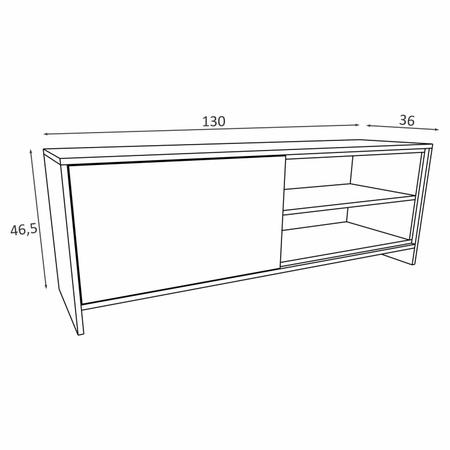 Imagem de Rack com Painel para TV até 58 Polegadas 1 Porta 2 Nichos 130cm Berlim Estilare