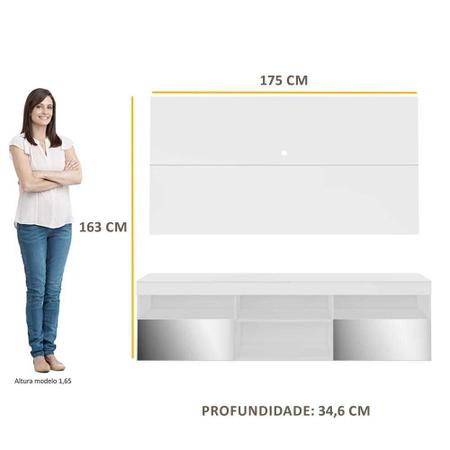 Imagem de Rack com Painel para TV até 65" e Espelho Flórida Multimóveis Branco