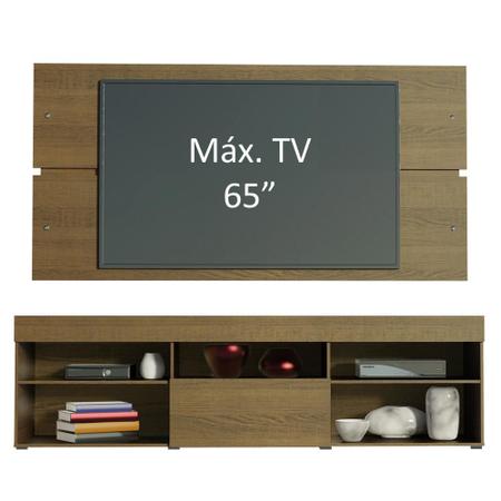 Imagem de Rack com Painel para TV até 65 Polegadas Madesa Miami 1 Porta - Rustic