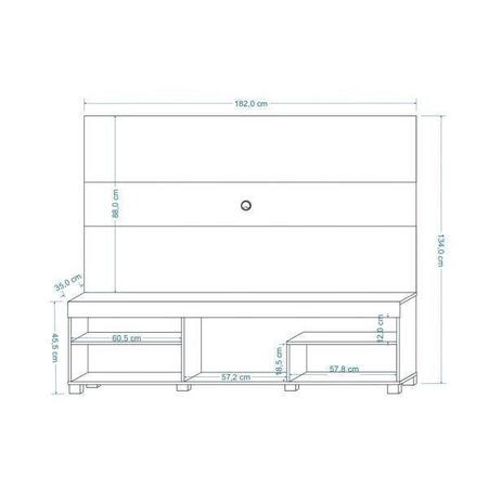 Imagem de Rack com Painel para TV de até 60 Polegadas 2 Prateleiras e Nichos Rock Espresso Móveis