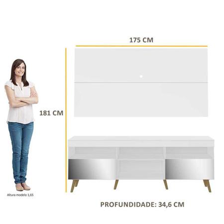 Imagem de Rack com Painel TV 65" Retrô com Espelho Flórida Multimóveis V3138