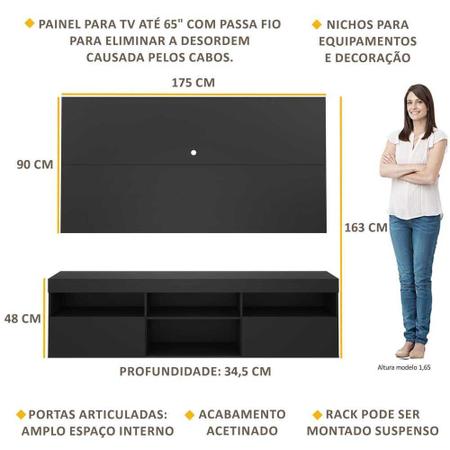 Imagem de Rack com Painel TV 65" Suspenso Flórida Multimóveis V3299