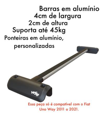 Imagem de Rack de teto Travessa Bagageiro fiat Uno Way Trekking 2011 A 2021 FIXAÇÃO ORIGINAL