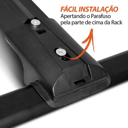 Rack de Teto Travessa Larga Saveiro Cross 2010 A 2023 Preto Prata