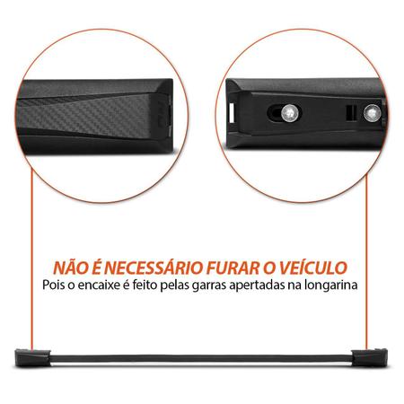 Imagem de Rack de Teto Travessa Slim Toyota RAV-4 2000 A 2012 Preto Prata 45Kg