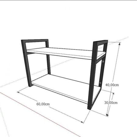 Imagem de Rack estilo industrial aço cor preto mdf 30cm cor amadeirado escuro modelo ind01aerk