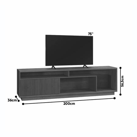 Imagem de Rack Granada Porta Deslizante Ripada Para Tv até 75 Polegadas