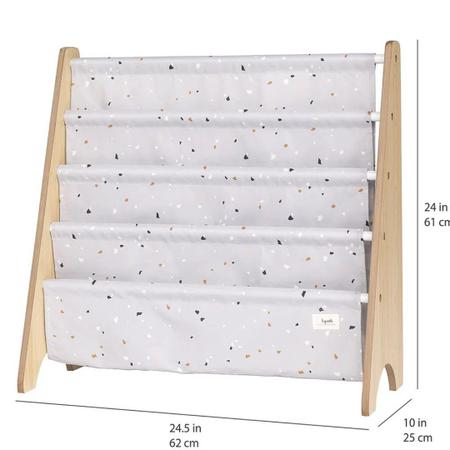 Rack para livros terrazzo cinza - 3 sprouts Imagem de Rack para livros terrazzo cinza - 3 sprouts
