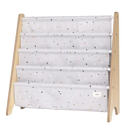 Rack para livros terrazzo cinza - 3 sprouts Imagem de Rack para livros terrazzo cinza - 3 sprouts