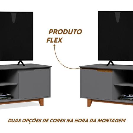 Imagem de Rack Para Sala Até 55 Polegadas Cinza Freijó Flex Muse Shop Jm