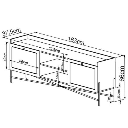 Imagem de Rack Para TV 70 Pol Palhinha 28930 Linha Oslo Hanover Artesano