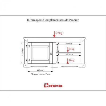 Imagem de Rack para TV até 48 Polegadas 1 Porta Rustic Line Móveis Mpo