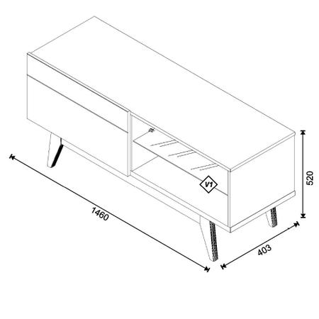 Imagem de Rack para TV até 55 Polegadas Classic 1.4 Imcal 1 Gaveta