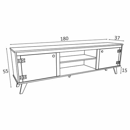 Imagem de Rack para TV até 65 Polegadas 180cm 2 Portas 2 Nichos Oxford Estilare