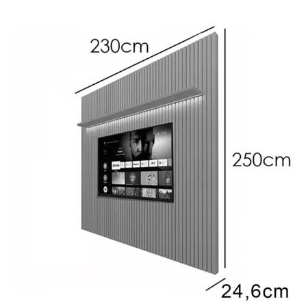 Imagem de Rack Requinte 212cm com Painel Nobre 230cm para TV até 85 Polegadas Gelius Naturale Off White