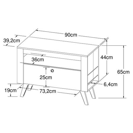 Imagem de Rack Retrô com Painel para TV 90cm Canadá CJ021 Art in Móveis