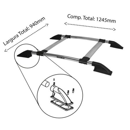 Imagem de Rack Teto Bagageiro Hilux 2012 2013 2014 2015 Cromado