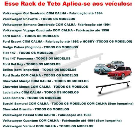 Imagem de Rack Teto Vhip Universal Chevrolet Brasilia 1 Elastico Corda