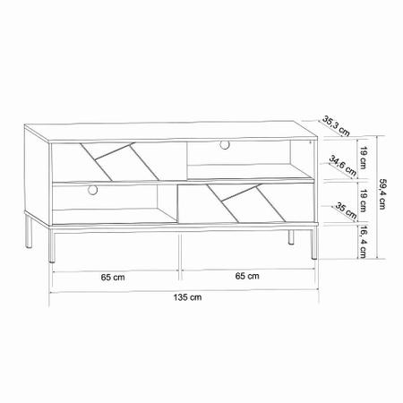 Imagem de Rack Tetris 2 PT Off White 135 cm