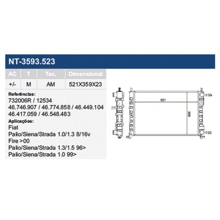 Imagem de Radiador Fiat Palio 1999 a 2002 - 127992 - IR48413