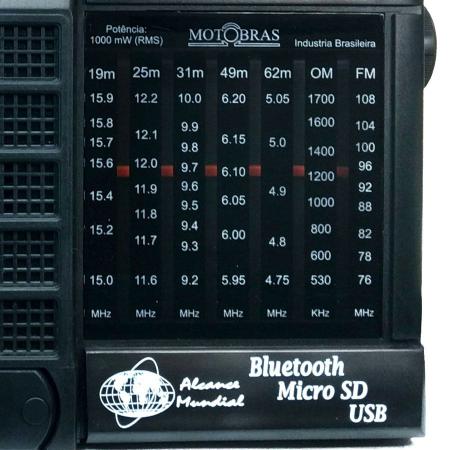 Imagem de Rádio 7 Faixas / Bluetooth/ Cartão micro SD/ USB e Controle Remoto/Motobras