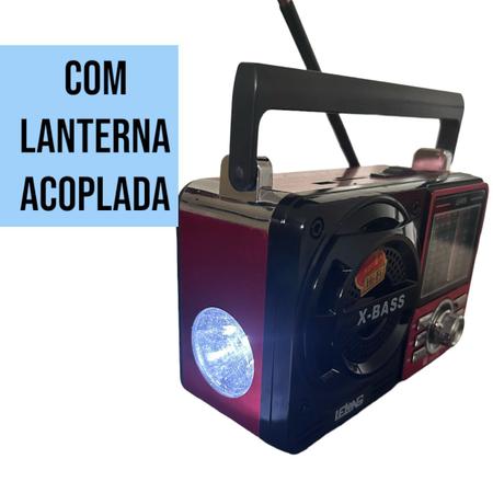 Imagem de Radio a Pilha e Tomada FM/AM Retro Com Antena Completo Xbass