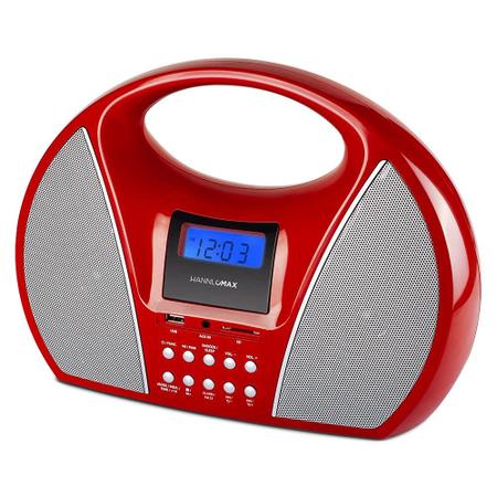 Imagem de Rádio AM/FM portátil HANNLOMAX HX-510R com Bluetooth (vermelho)