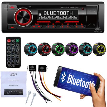 Imagem de Radio Automotivo com Bluetooth USB SD Aparelho de Som MP3 HT-1400 de carro Melhor que Painer