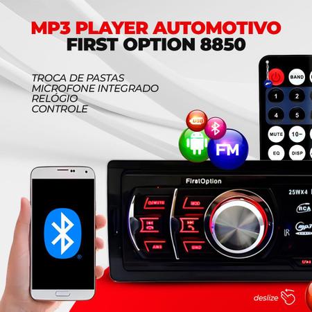 Imagem de Radio Automotivo Sem Toca Cd Mp3 Player Bluetooth Usb Sd + Controle Longa Distancia Stetsom