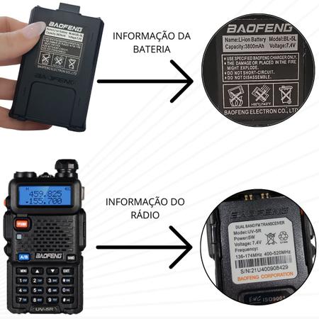 Kit Reposição Rádio Baofeng UV5R Com Bateria e Antena Apenas - Rádio  Comunicador Fixo e PX - Magazine Luiza