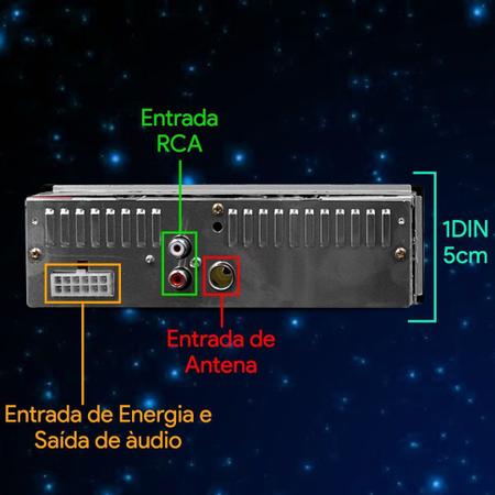 Imagem de Rádio Bluetooth Aparelho De Som Carro Automotivo Pendrive Sd Rádio