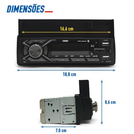 Imagem de Rádio Com Suporte Citroen C3 2003 2004 2005 2006 2007 Bluetooth USB Apoio Celular