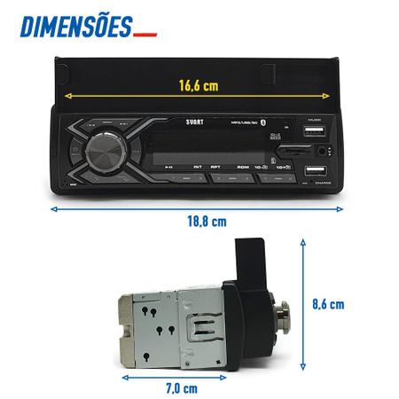 Imagem de Rádio Com Suporte Crossfox 2010 2011 2012 2013 2014 2015 Bluetooth USB Apoio Celular