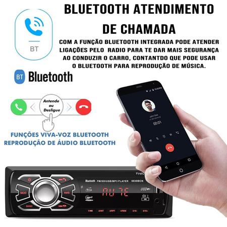 Imagem de radio de carro com blutuf bluetooth aparelho mp3 player Espelhamento Chamadas Usb Sd auto radio Fm