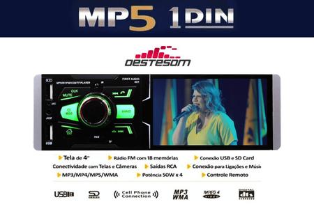 Imagem de Radio Dvd Bluetooth Mp5 Usb 1din Espelhamento Ford Fiesta