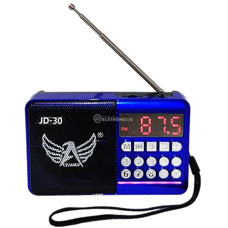 Rádio FM Portátil Digital Bluetooth, MP3, Entrada Pendrive e Cartão Bateria  Recarregável JD31PR - LTOMEX - Rádio Portátil - Magazine Luiza