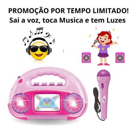 Imagem de Rádio Musical Infantil C/ Microfone Brinquedo Luz Pop Star