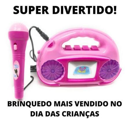 Imagem de Rádio Musical Infantil C/ Microfone Brinquedo Luz Pop Star