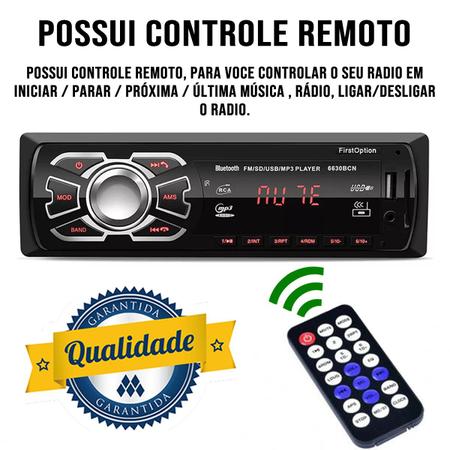 Imagem de Rádio Para Carro Com Bluetooth Aparelho Mp3 Player Espelhamento Chamadas Usb Sd Auto Radio Fm
