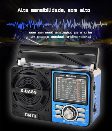 Imagem de Rádio Portátil Fm Am Sw A Pilha E Energia Recarregável Bluetooth Sd Pendrive USB Bivolt