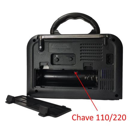 Imagem de Radio Portatil Retro Vintage Antigo Bluetooth Usb Pendrive Bateria Recarregavel Cabo Direto Energia