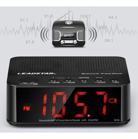 Imagem de Radio Relógio Despertador Digital Alarme Bluetooth Fm